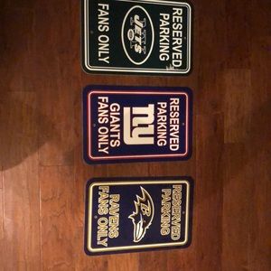 NFL reserved parking signs